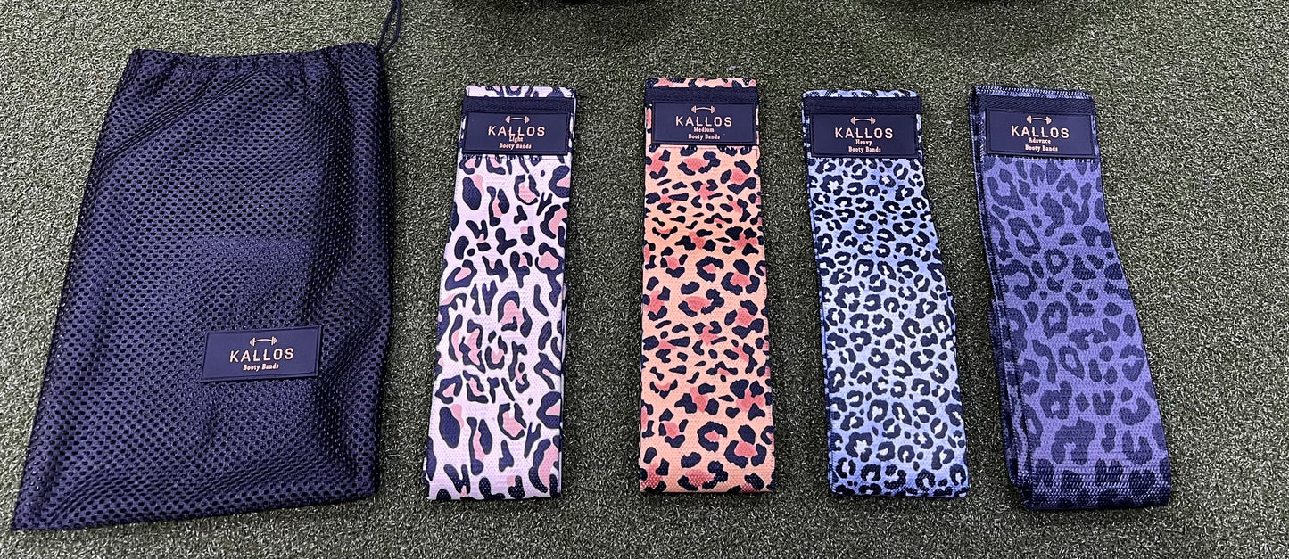 Booty bands light, medium, heavy, advance with leopard print