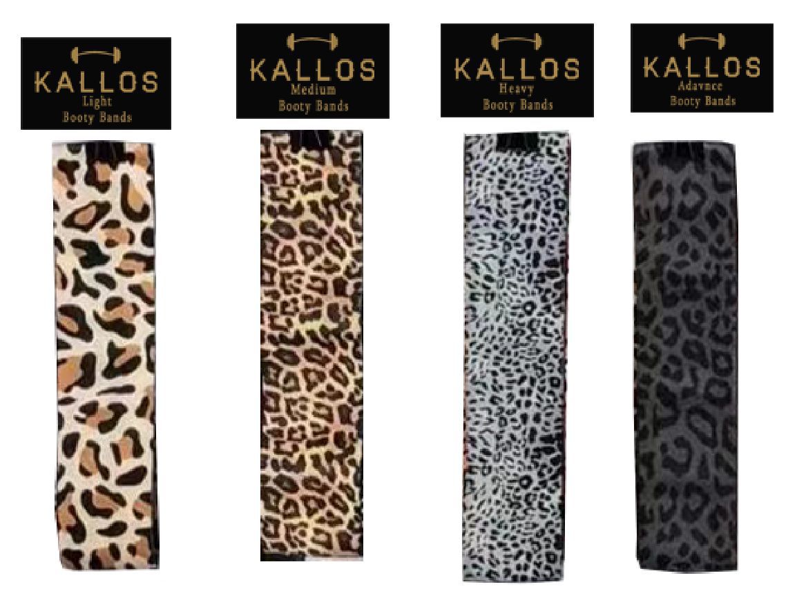 Booty bands light, medium, heavy, advance with leopard print